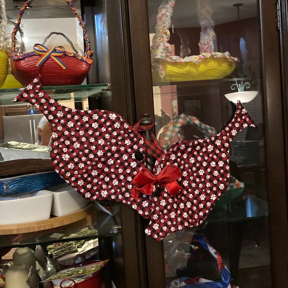 Set of 2 Handmade Kissing fish Xmas Stockings -